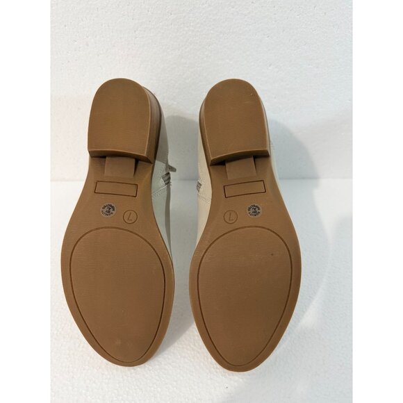 Arizona Jean Co. Womens Beige Faux Suede Ankle Booties With Side Zippers & Stack - Picture 5 of 11